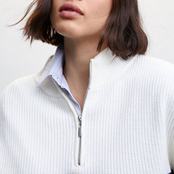 Mango Striped Sweater With Zip New - Picture 4 of 10